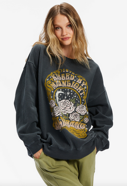 Ride In Oversized Crewneck Sweatshirt - Black Sands 2