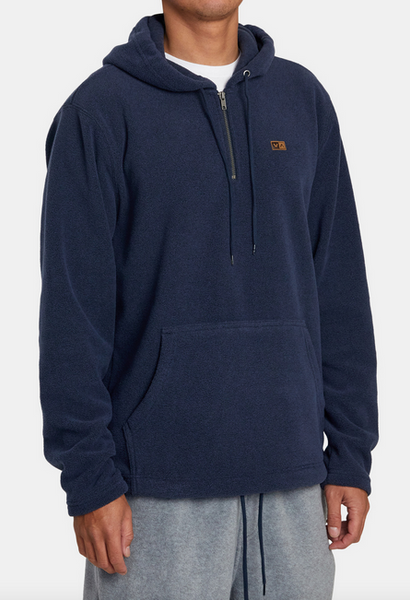 Yukon Quarter Zip Pullover Hoodie - Blue Heather