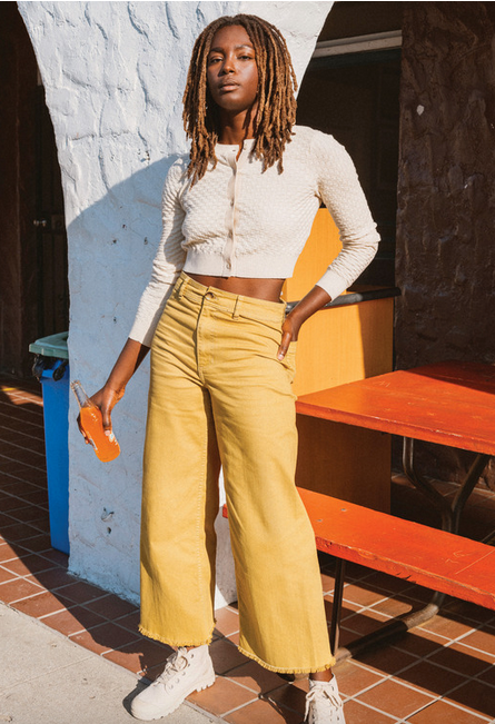 Free Fall Wide-Leg Pants - Golden Rays
