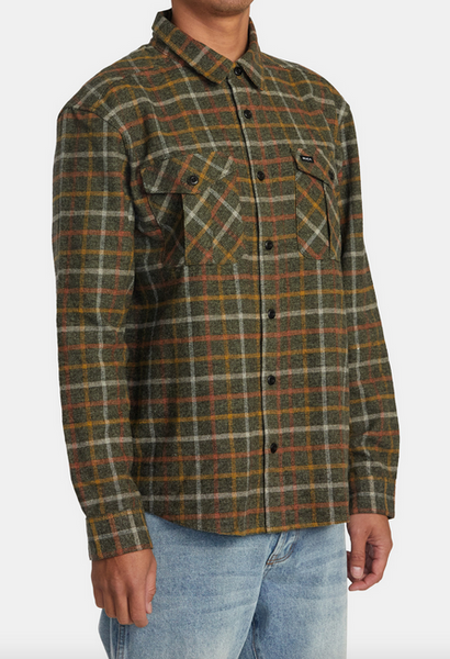 Hughes Flannel Long Sleeve Shirt - Warm Grey