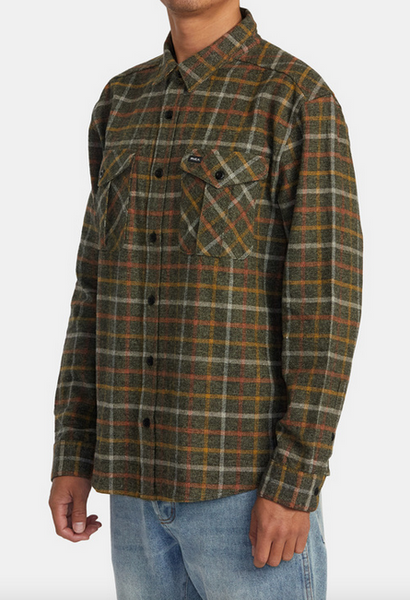 Hughes Flannel Long Sleeve Shirt - Warm Grey