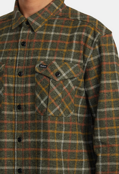 Hughes Flannel Long Sleeve Shirt - Warm Grey