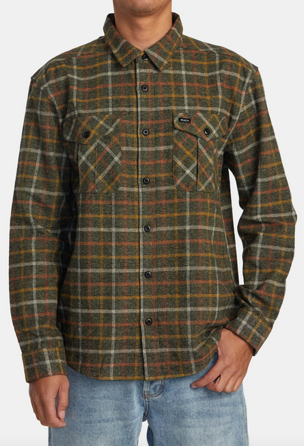 Hughes Flannel Long Sleeve Shirt - Warm Grey