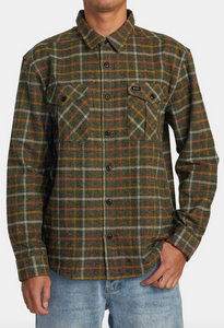 Hughes Flannel Long Sleeve Shirt - Warm Grey