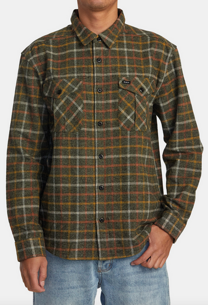 Hughes Flannel Long Sleeve Shirt - Warm Grey