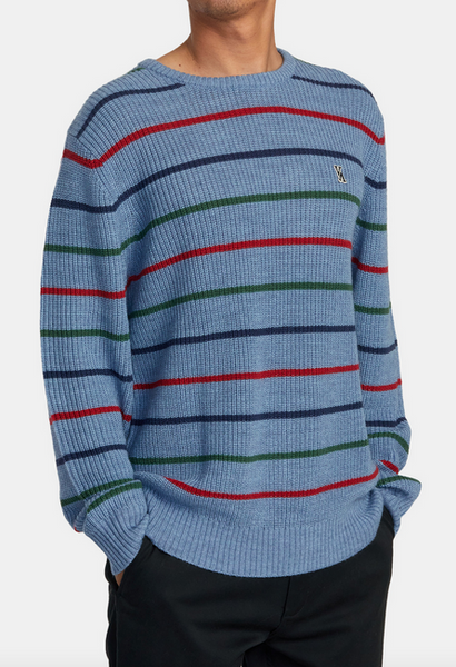 Yalla Stripe Sweater - Blue Heather