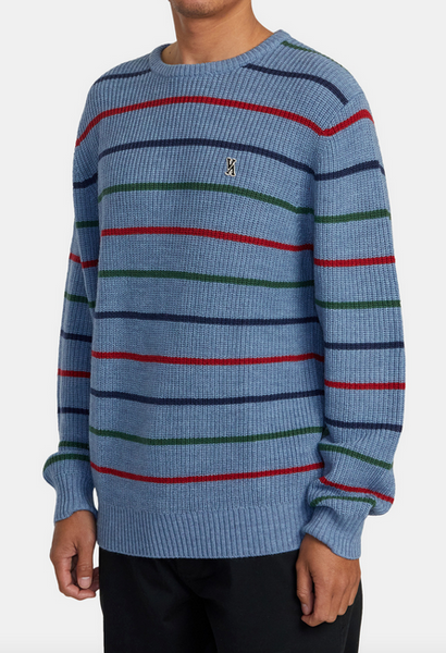 Yalla Stripe Sweater - Blue Heather
