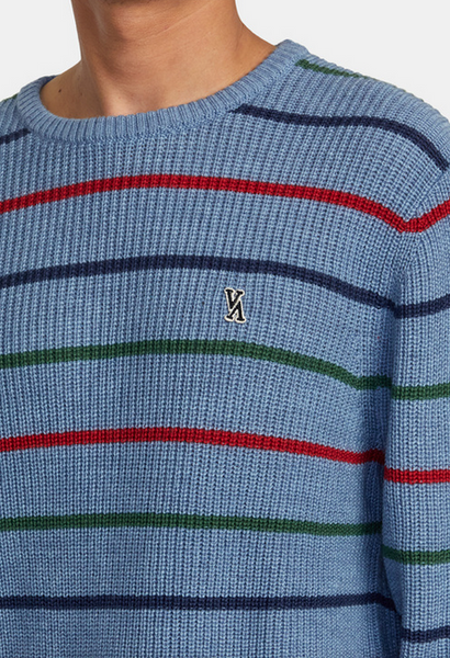 Yalla Stripe Sweater - Blue Heather