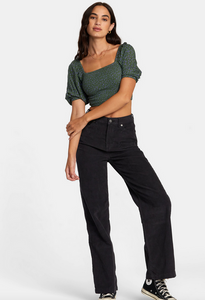 Coco Corduroy Wide Leg Pants - Rvca Black