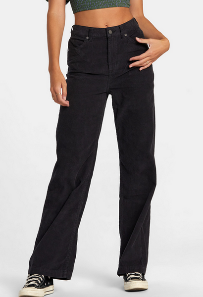 Coco Corduroy Wide Leg Pants - Rvca Black