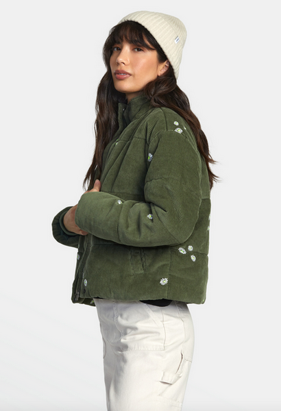 Eezeh Embroidered Puffer Jacket - Leaf