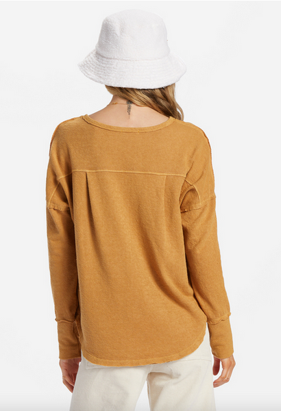 New Anyday Henley Top -Cosmic Khaki