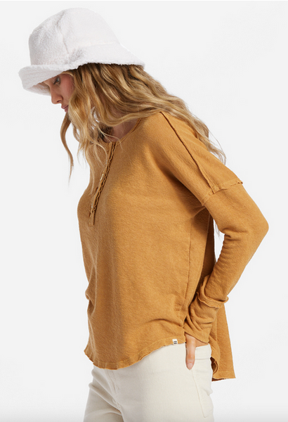 New Anyday Henley Top -Cosmic Khaki