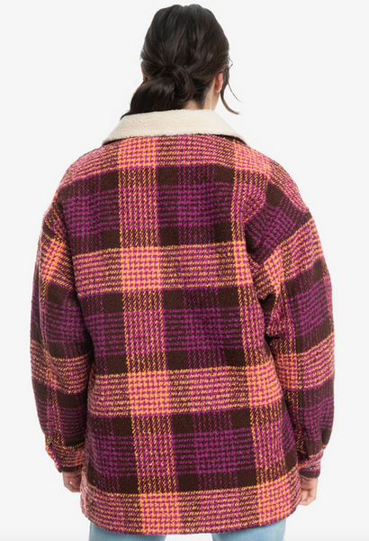 Passage Of Time Shirt Style Coat - Bitter Chocolate Hallo Plaid