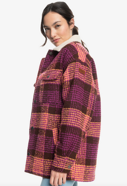 Passage Of Time Shirt Style Coat - Bitter Chocolate Hallo Plaid