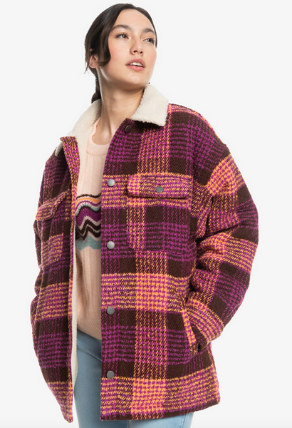 Passage Of Time Shirt Style Coat - Bitter Chocolate Hallo Plaid