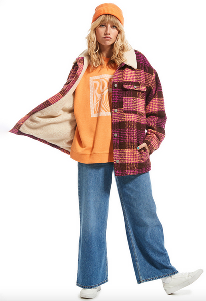 Passage Of Time Shirt Style Coat - Bitter Chocolate Hallo Plaid