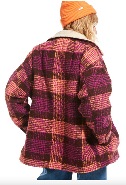 Passage Of Time Shirt Style Coat - Bitter Chocolate Hallo Plaid