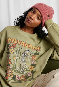 Ride In Oversized Crewneck Sweatshirt - Avocado