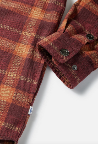Harold Hooded Flannel - Kelp Red