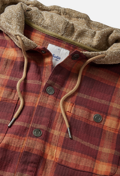 Harold Hooded Flannel - Kelp Red