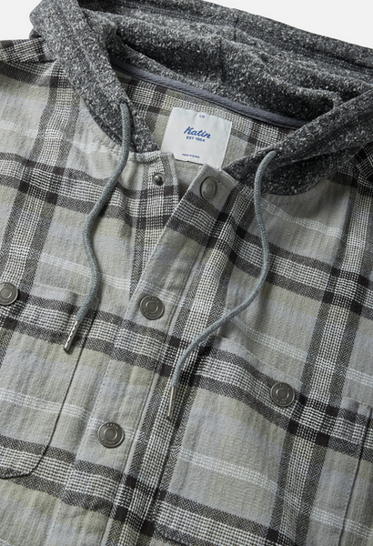Harold Hooded Flannel - Stone