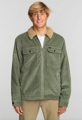 Barlow Cord Sherpa Lined Jacket - Sage