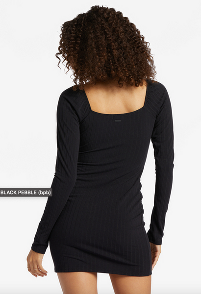 Feel It All Dress - Black Pebble