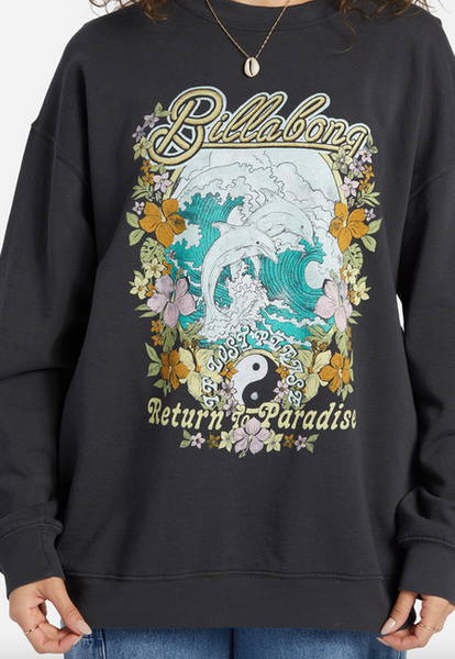 Ride In Oversized Crewneck Sweatshirt - Black Sands 3