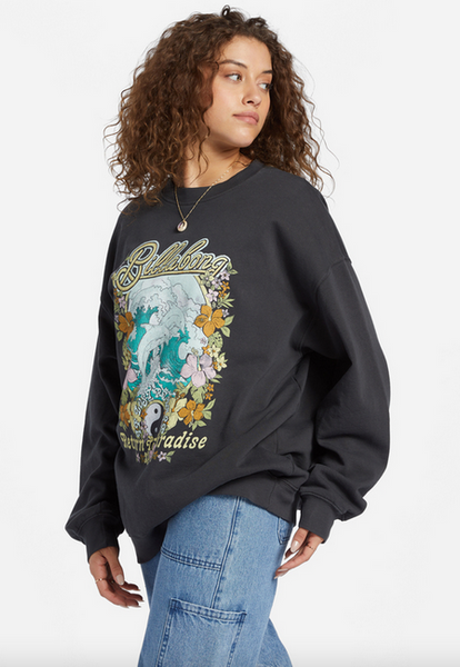 Ride In Oversized Crewneck Sweatshirt - Black Sands 3