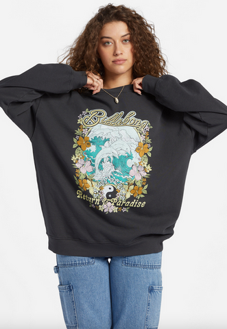 Ride In Oversized Crewneck Sweatshirt - Black Sands 3