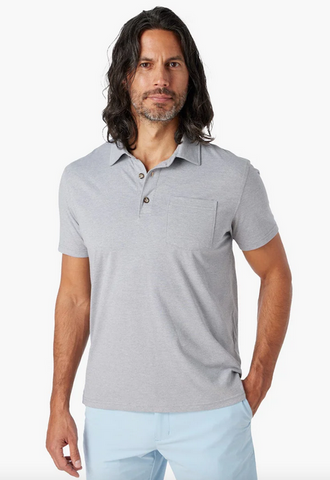 The Atlantic Polo - Heather Grey Atlantic Polo