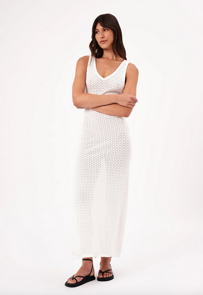 Eliza Diamond Knit Dress - White