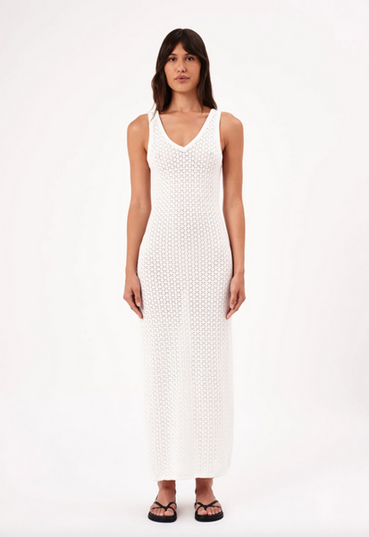 Eliza Diamond Knit Dress - White