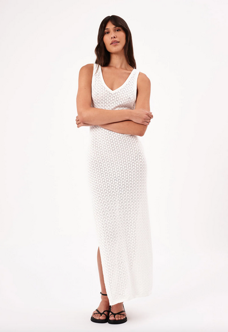 Eliza Diamond Knit Dress - White