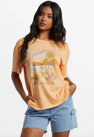 Wish You Were Here Oversized Tee - Tangy Peach