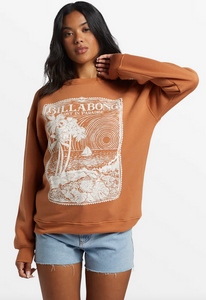 Paradise Is Here Crew Neck Sweatshirt - Toffee