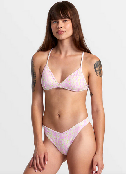 Blurred V-Front French Bikini Bottoms - Latte