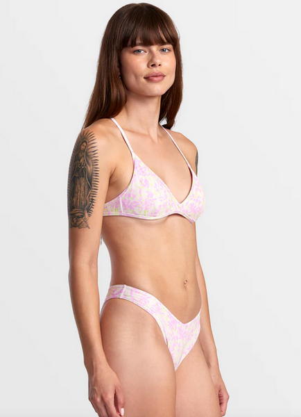 Blurred V-Front French Bikini Bottoms - Latte