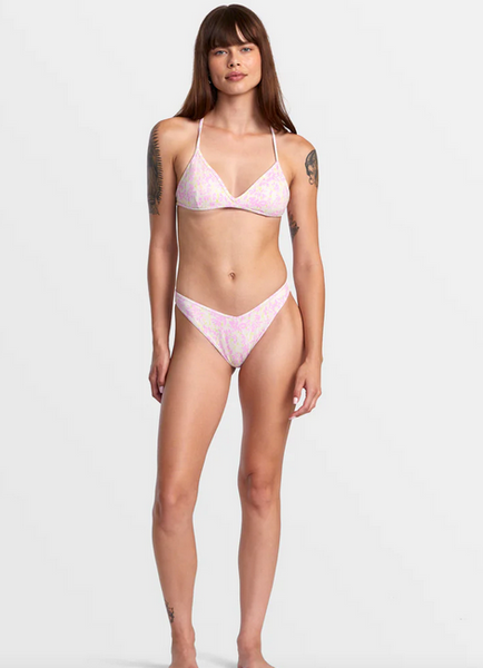 Blurred V-Front French Bikini Bottoms - Latte
