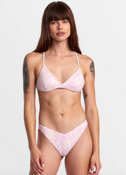 Blurred V-Front French Bikini Bottoms - Latte