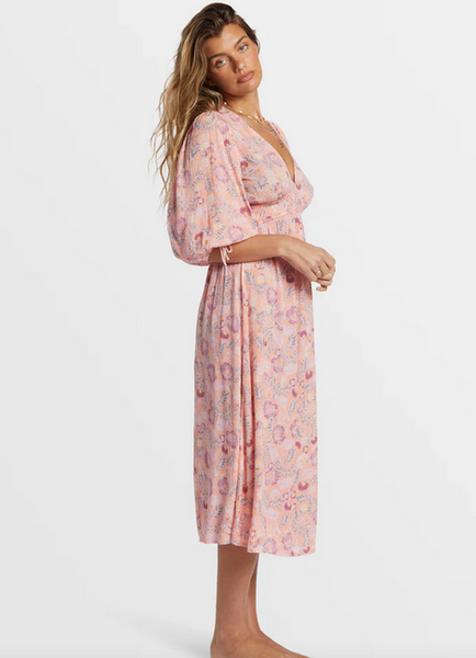 Paradise Sky Midi Dress - Peach Paradise