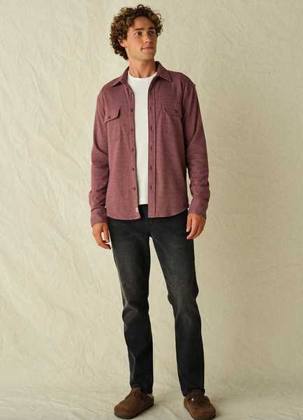 The Dunewood Ultra-Stretch Flannel - Burgundy Twill