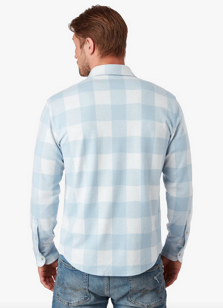 The Dunewood Ultra-Stretch Flannel - Light Blue Buffalo Check
