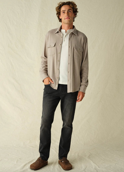 The Dunewood Ultra-Stretch Flannel - Coffee Heather Twill