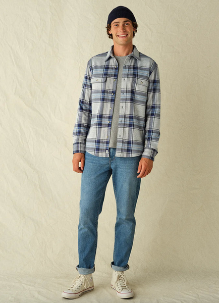 The Dunewood Ultra-Stretch Flannel - Big Surf Blue Plaid