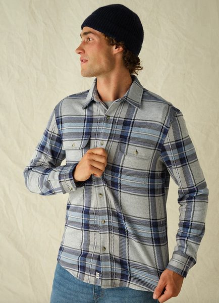 The Dunewood Ultra-Stretch Flannel - Big Surf Blue Plaid