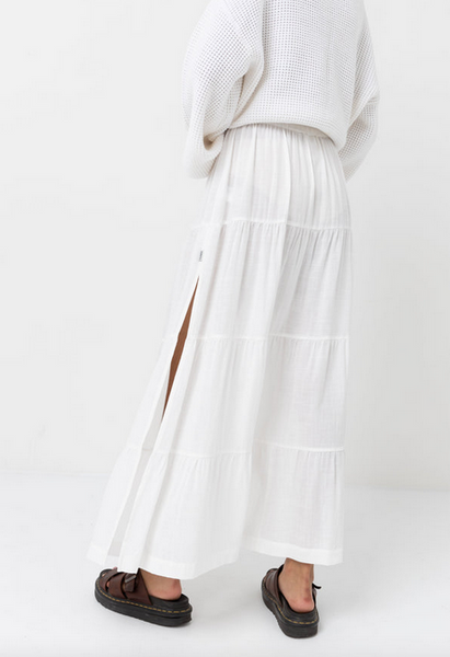 Classic Tiered Maxi Skirt - White