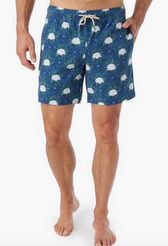 Bayberry Trunk - Navy White Lotus