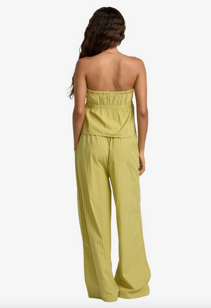 Stripe New Yume Wide Waist Pants - Martini Olive